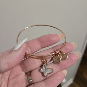Alex & Ani Rose Gold Crystal Butterfly